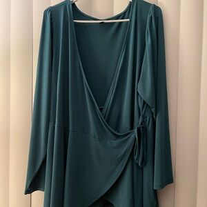 Torrid Teal Wrap Top